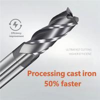Outil de coupe CNC, fraise, fraise à bout en carbure de tungstène colorée, fraise à bout Altin de 4 mm pour l'aluminium