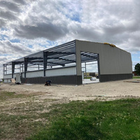 Atelier préfabriqué moderne à structure métallique, kit de hangar préfabriqué durable à ossature métallique, vente chaude
