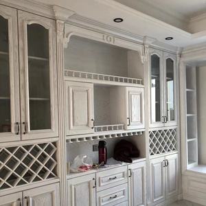 Armoire à manger en bois massif, armoire haute intégrée murale, armoire à thé et à eau pour la maison, armoire à vin, combinaison pour le salon - Product Image 2