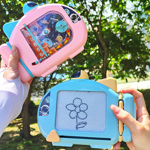 Mainan Edukasi Anak Baru, Mainan Doodle Penghilang Stres Pinball <span class=keywords><strong>2</strong></span>-in-1, Mesin Pinball Genggam, Papan Gambar Magnetik untuk Anak-Anak - Product Image 2