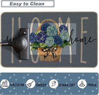 Karpet Lantai Anti Selip & Dapat Dicuci Mesin, Tahan Noda, Motif Daun & Ranting Holly Pine, Cetak 3D untuk Rumah & Dapur