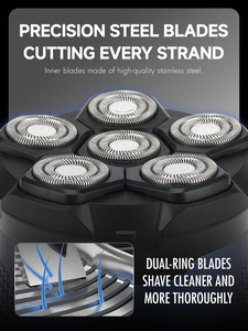 <span class=keywords><strong>Afeitadora</strong></span> Eléctrica 6D Impermeable IPX6 para Hombres, Recortadora Magnética Inalámbrica Profesional para <span class=keywords><strong>Cabeza</strong></span> Calva - Product Image 3
