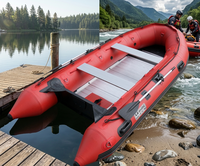 Bateau pneumatique professionnel en PVC rigide rouge de Chine, bateau de pêche, bateau d'assaut, fond de bateau en aluminium recouvert, série A