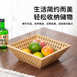 Wholesale bamboo hollow fruit and <b>vegetable</b> storage <b>baskets</b>, trays, snack plates, and bread <b>baskets</b> for living rooms. - Product Image 4