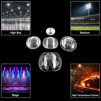 Projecteur LED haute puissance avec lentille en verre borosilicate, moulage personnalisé, haute transmission, résistant aux UV, IP65, angle de faisceau 75x140