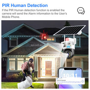 Kamera Surya 4G Aplikasi <span class=keywords><strong>Smartphone</strong></span> Luar Ruangan Nirkabel 2MP Pan Tilt 355 °   Kamera Keamanan Rumah Nirkabel dengan Deteksi PIR dan Pemasangan Mudah - Product Image 5