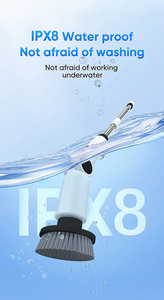Cepillo Eléctrico Giratorio de Alta Resistencia con Mango Extensible y Cuerpo Ligero para Limpiar Vidrios de Ducha y Bañeras - Product Image 3