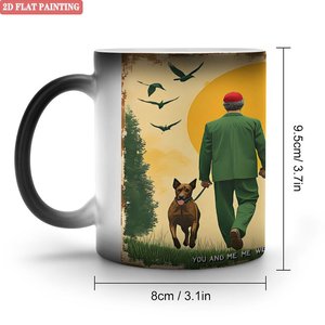 <b>Ceramic</b> <b>Mug</b> 11oz Frosted Black Heat Activated Color Changing Magic Cup Indoor Outdoor Use - Product Image 1