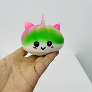 72PACK China Warehouse RTS Jouets sensoriels anti-stress Squishy Fidget en forme de Bao Bun, multicolores, remplies de farine, motifs Licorne, Chat, Arc-en-ciel - Product Image 6