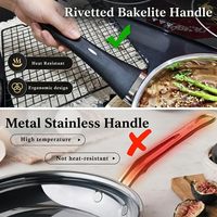 Batterie de cuisine écologique en acier inoxydable, non toxique, comprenant une casserole, une casserole à sauce et une poêle, avec poignées anti-chaleur, compatible lave-vaisselle et induction