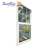 Ventana Elevadora Vertical Integrada de Estilo Americano Superhouse con Rejillas, Ventana Elevadora Comercial de Aluminio