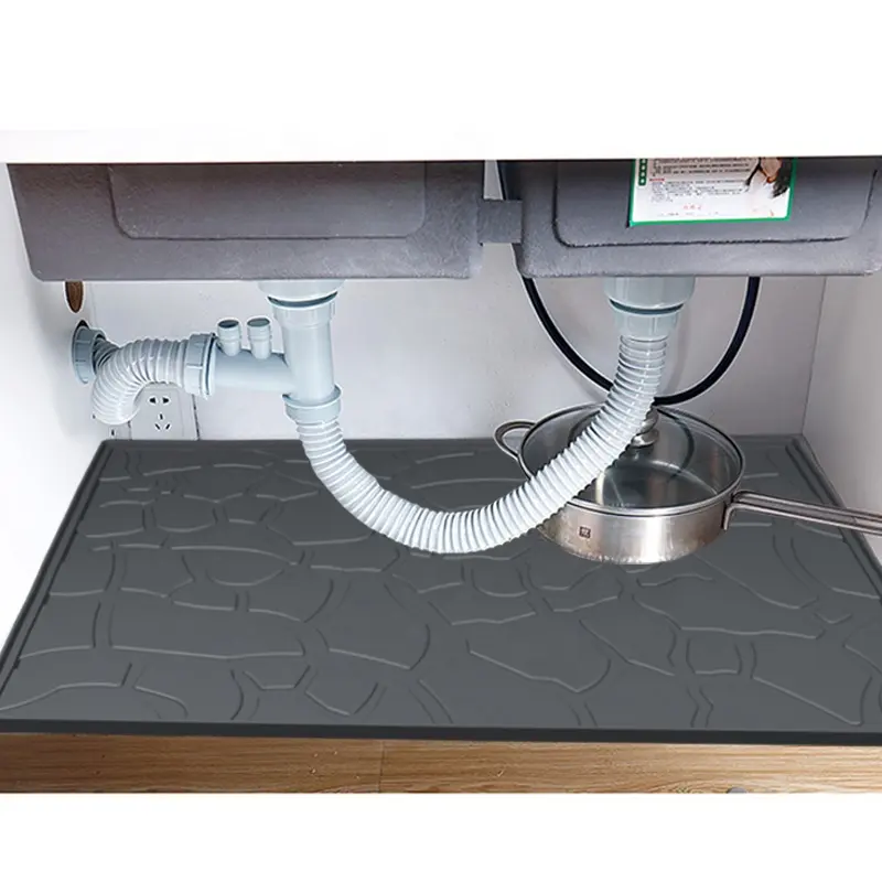 2023 Hot Selling Kitchen Under the Sink Silicone Mat Waterproof Anti Slip Cupboard Silicone Drain Sink Mat