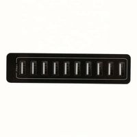Adaptador de corriente inteligente de 10 puertos, 50W 10A, cargador de pared USB para iPhone y tabletas.