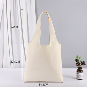 Sac à bandoulière en toile de coton certifié usine, motif imprimé personnalisé, sac fourre-tout en toile avec logo brodé - Product Image 4