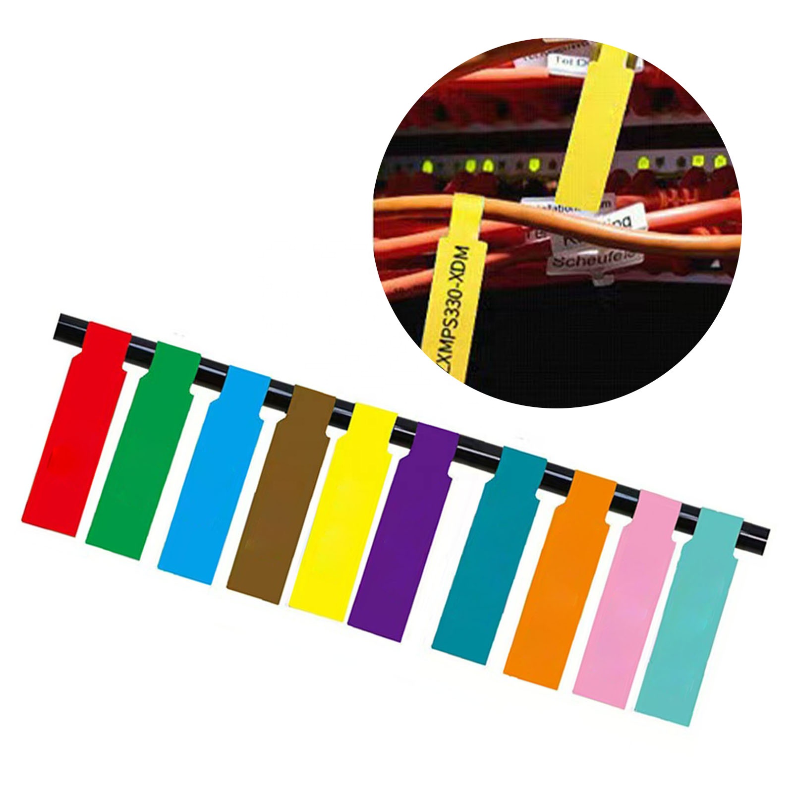 Wholesale Print Waterproof Colorful PP Synthetic Material Paper Cable Tags Wire and Cable Sticker Labels