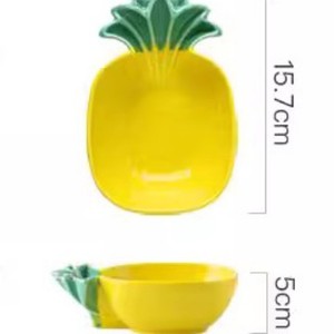 Fruit Yellow Pink Pineapple Pasta Dessert <b>Ceramic</b> Salad Dinner <b>Plates</b> Serving Trays for Appetize - Product Image 4