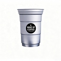 Gobelet en aluminium léger de 600 ml, écologique et recyclable, pour les salons de thé et les cafés
