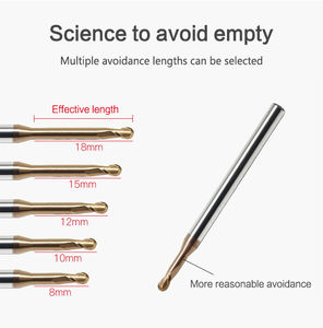 Фреза концевая шаровая DARUISIKE CNC, HRC60, удлиненная, 2-зубая, из карбида вольфрама, OEM R0.5 - Product Image 4