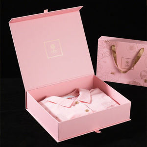 Toptan özel Logo sert karton geri dönüşümlü kağıt manyetik hediye kutusu altın lüks pijama kadın elbiseler giysi ambalajı kutu - Product Image 5