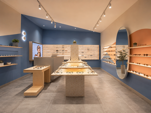 Diseño Moderno de Óptica Nórdica, Muebles de Exhibición de Gafas Personalizados, Madera, Terrazo, Vidrio, LED, Solución de Diseño Interior para Tiendas Minoristas - Product Image 2