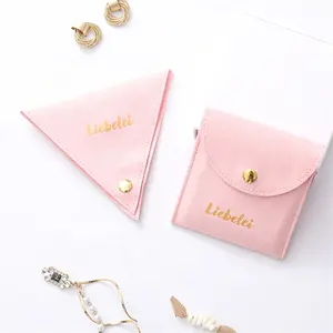 Special Triangle shape suede pouch for jewelry packaging factory directly