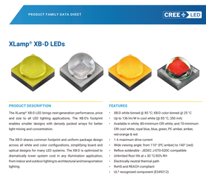 Crees XBDGRN-00-0000-000000D01 XB‑D LED Verde 528nm 107lm 350mA SMD 2525 Chips LED de Alta Potencia para Iluminación de Paisajes - Product Image 2