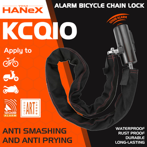 OEM&ODM, acier trempé haute sécurité, <span class=keywords><strong>alarme</strong></span> 120DB, <span class=keywords><strong>antivol</strong></span>, accessoires de vélo imperméables, antirouille, chaîne, serrure à clé - Product Image 1