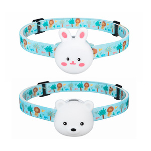 Lampe frontale pour enfants avec design lapin et ours, lumière LED pour usage extérieur, corps en plastique léger et durable, autonomie de 4 heures - Product Image 1