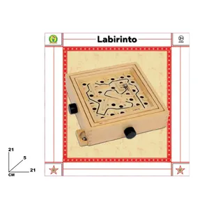 Labirinto Labyrinthe en bois 21x21x5 Cm pour enfants de 3 ans et plus, jouet éducatif - Product Image 1