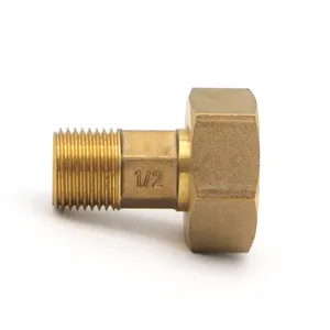 China supplier male hexagonal body brass water meter fitting coupling with washer