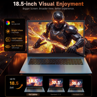 Ordinateur portable professionnel 18,5 pouces double cœur Intel Core i3-10100Y 8 Go de RAM 256 Go SSD FHD IPS WiFi 6 Neuf en gros OEM