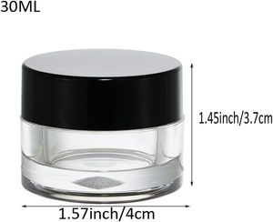 1oz & 2oz Clear PET <b>Plastic</b> Round Cosmetic <b>Jars</b> with Screw on Lids Face Body Cream Containers - Product Image 2