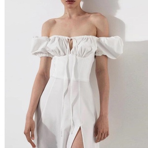 Vestido Vintage Sexy de Moda Personalizado OEM, Vestidos Casuales para Mujer con Mangas Cortas Abullonadas, Vestidos Elegantes de Alta Calidad - Product Image 5