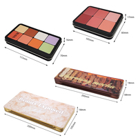 Hochwertige Make-up Lidschatten Palette Metall behälter Klappbare Blechdose Rouge Box Bedruckte Metall Handwerk Kosmetik kanister
