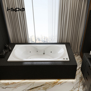 Bañera Rectangular Moderna de Acrílico Brussel con Hidromasaje, Bañera Independiente para Interiores - Product Image 2