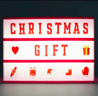 A5 A4 DIY caja de luz acrílica con interruptor alfabetos vacaciones saludos para luces nocturnas Feliz Navidad cásate conmigo Feliz cumpleaños