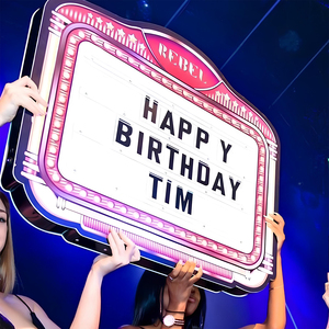 Letrero Luminoso Personalizado con Marco de Bombillas <span class=keywords><strong>Vintage</strong></span>, Letrero LED Tipo Cine para Decoración de Fiestas de Cumpleaños, Eventos, Bares y Discotecas - Product Image 4