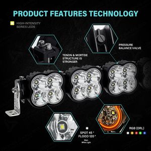 Barras de Luz LED RGB de 42 Pulgadas, Modulares, Enlazables, de 12V, para Techo, con Kit de Luces Auxiliares DRL para Carretera, Vehículo Todoterreno, Barra de Luz <span class=keywords><strong>4X4</strong></span> - Product Image 3
