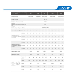 EAST Alta calidad OEM ODM MCCB Unidad de disparo electrónico <span class=keywords><strong>Disyuntor</strong></span> de caja moldeada 1P 2P 3P 4P 125A 160A 250A - Product Image 4