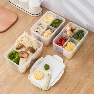 BPA Free Keep <b>Food</b> Fresh Meal Prep Lunch Box <b>Plastic</b> <b>Food</b> Storage <b>Container</b> Set With Airtight Lid 4 Compartment - Product Image 4