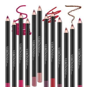 Private Label Nieuwe Lip Liner Potlood Make-Up Waterdichte Langdurige Lipliner Pen 12 Kleuren