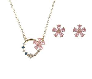 Conjunto de Joyería de Flores Chapado en Oro de 18K, Collar y Pendientes Modernos, Nueva Llegada, Aleación de Cobre, Joyería para Fiesta, Diseño Floral - Product Image 5