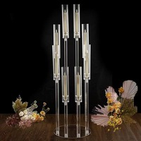 Décoration de mariage, chandelier à 8 têtes en métal, plastique et acrylique, style « Tide », pour éclairage d'allée et dîners romantiques