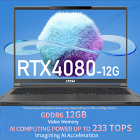 Ordinateur portable de jeu MSI 16 pouces avec graphiques Rtx Ordinateur portable de jeu Rtx 4080 Ultra 9 185H MSI Creator 16 AI Studio 2025 Ordinateurs portables