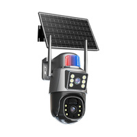 Caméra de sécurité IP sans fil solaire extérieure 4MP avec détection humaine IA, double mode WiFi/4G, pour maison, parking, entrepôt