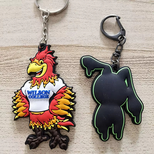 Porte-clés en silicone personnalisé de haute qualité, forme de loup de dessin animé, 2D/3D, en PVC, pour cadeaux promotionnels - Product Image 6