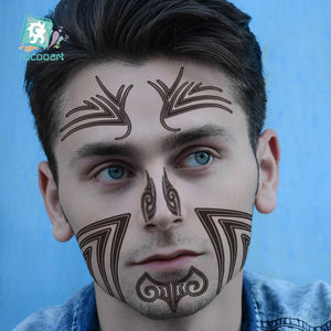 Ultimi Adesivi per Tatuaggi Temporanei Rocooart, Fantastici Tatuaggi Neri per Viso in Stile Maori ed Egiziano - Product Image 4