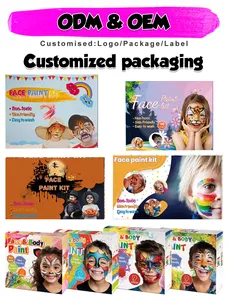 KHY-Kit de pintura facial a base de agua para niños, conjunto de pintura profesional de maquillaje para Halloween, paleta