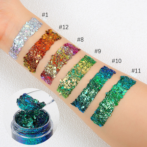 Festivali köpüklü metalik tıknaz Glitter parti yüz vücut çok krom holografik göz farı yanardöner Glitter jel - Product Image 4