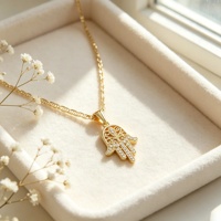 Collier ethnique avec pendentif en forme de main, collier basique polyvalent pour femme, décoration quotidienne, livraison rapide